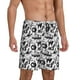 thumbnail image 2 of Balery Black White Halloween Pantalones cortos de pijama de punto de algodón para hombre con cinturilla y bolsillos-Small, 2 of 6