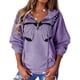 thumbnail image 5 of Sudadera Con Capucha Informal Para Mujer, Hombro Caído, Bolsillo Grande, Media Cremallera, Sudadera De Manga Larga Para Mujer, A La Moda Para Uso Diario, 5 of 6