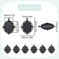 thumbnail image 2 of 1 BOX 24Pcs Tray Pendants Oval Cabochon Pendants Alloy Black Cameo Trays Blank Bezel Frame Metal Large Dome Photo Charms DIY, 2 of 6