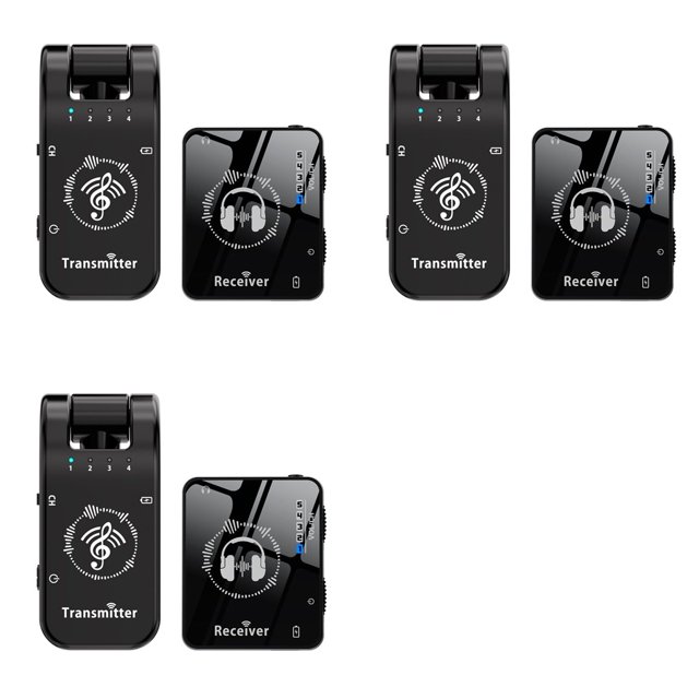 3X de Transmisión de Monitor de Auriculares Inalámbrico de 2,4 GHz, Transmisor y Receptor de Auriculares de Audio de Escenario