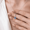 thumbnail image 6 of VEEDOFA September Birthstone Necklace for Women, 12 Month Round Cut Infinity Pendant, Silver Plated Tone Birthday Jewelry Gift, 6 of 9
