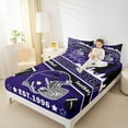 thumbnail image 4 of Manfei American Football Silhouette Full Size Sheets,Baltimore Bed Sheets,Purple Rugby Helmet Sheet Sets For Boys,Lightweight Room Decoration,4pcs, 4 of 7