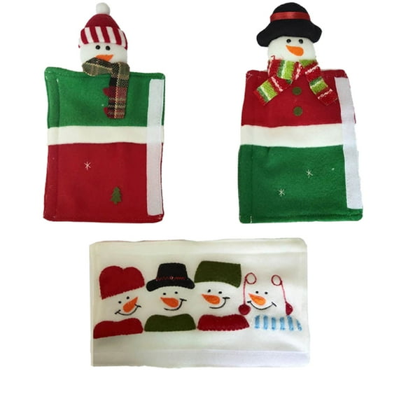 adviicd Christmas Microwave Oven Door Handle Door Glove Refrigerator Protective Glove