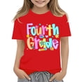 thumbnail image 2 of YunPes Fourth Grade Girls Boys First Day of School T-shirts Funny Graphic Print Short Sleeve Tops Kids Summer Crewneck Tee Back to School, 2 of 4