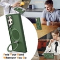 thumbnail image 4 of Case for Samsung Galaxy S23 Ultra with Magnetic Invisible Stand Compatible with MagSafe Lightweight and Translucent Matte Back Shockproof Protective Case Men Women Green, 4 of 14
