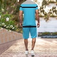 thumbnail image 5 of Vedolay Men Short Sets Outfits Short Sleeve Muscle Tee and Sport Shorts Set Summer 2 Piece(Light Blue,3X-L), 5 of 5