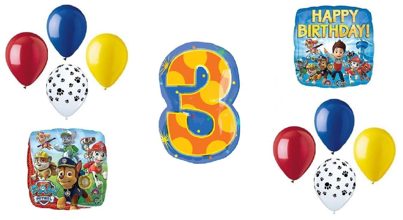 Anagram Officially Licensed Paw Patrol Marshall Birthday Balloon Set – Includes 30in Number, 30in Marshall, 18in 'Happy Birthday', Latex Balloons & More For Party Decor - View #4