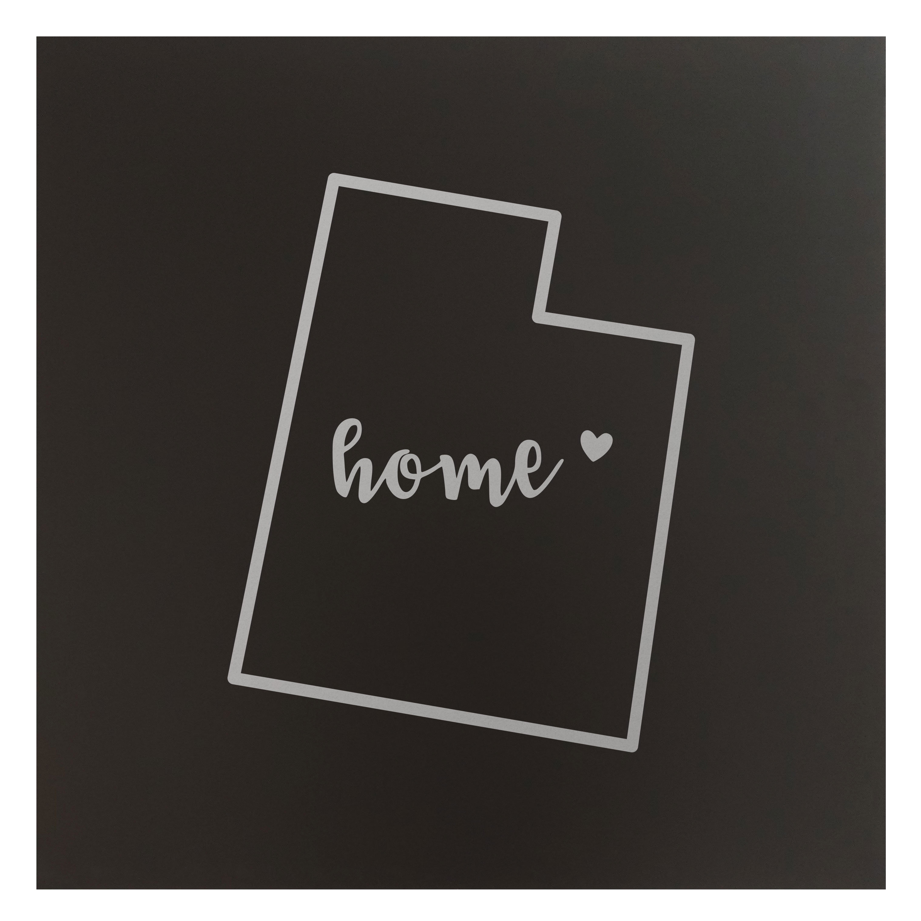 Utah Home State Map 12x12" Black Metal Wall Art Office Decor Gift