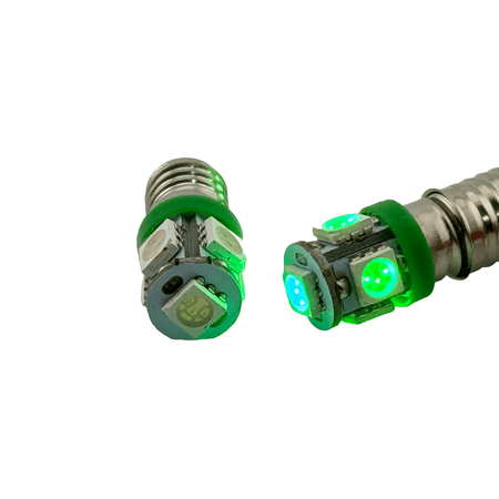 Rebaydo 2pcs E10 LED Bulb 12 Volt DC (Color:Green;)
