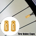 thumbnail image 2 of 4pcs Aluminum Alloy Tire Valve Caps French Type Dust Covers for Bicycle Mountain Road Bike MTB Gold Tone, 2 of 6