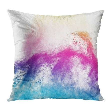 ECCOT Abstract Color Powder Splatted on Freeze Motion of Exploding Throwing Multicolored Look Like Sea Wave Pillowcase Pillow Cover Cushion Case 20x20