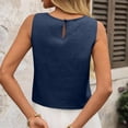 thumbnail image 4 of Stichou Womens Linen Crop Tank Tops 2026 Spring Summer Beach Vacation Shirts Casual Sleeveless Tops Dark Blue L, 4 of 4