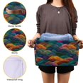 thumbnail image 3 of Yayeee Canvas Storage Basket with Handles for Shelves Fabric Bins Closet Organizer, Colorful Waves Pattern, 3 of 8