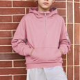 thumbnail image 2 of YunPes Youth Boys Christmas Clothes Half Zipper Hooded Sweatshirt Casual School Plain Pullover Tops for Kids Fall Winter Warm Outfit, 2 of 7