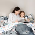 thumbnail image 5 of Castle Fairy Kids Teens Cartoon Cats Queen Comforter Set,Cute Animal Bedding Comforter Set, 5 of 8