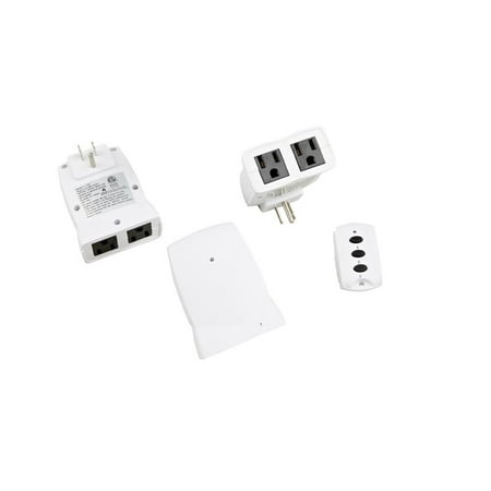 3 Pack Remote Control Wireless Dual Power Outlet Socket Adapter AC