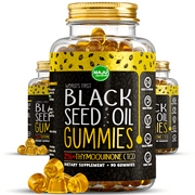 MAJU's Black Seed Oil Gummies - World's First Gummy Potent Formula with Cinnamon Extract, No Aftertaste - 500mg (90ct)