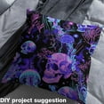 thumbnail image 2 of Feelyou Halloween Purple Skull Fabric by the Yard 2 Yards, Ocean Jellyfish Room Decor Fabric by the Yard, Teens Sealife Coral Fabric for Sewing, Breathable Home Decor, 2 of 6