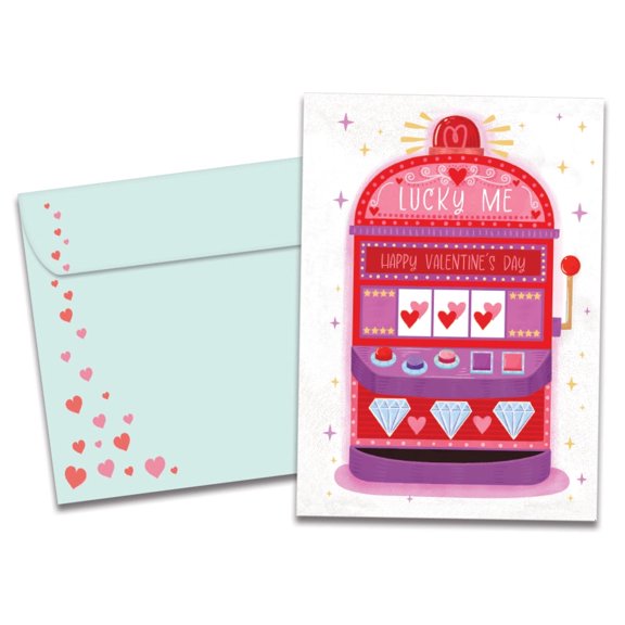 Tree-Free Greetings Valentine's Day Greeting Card, 5x7, Hit the Jackpot (GO68760)