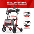 thumbnail image 6 of Mobility M905BU Rollator Walker with Seat for Seniors, 10" Big Front Shock-Absorbing Wheels for All Terrain, 300 lb. Weight Capacity, Red, 6 of 10