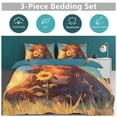thumbnail image 5 of 3 Pcs Soft Bedding Set, Includes 1 Duvet Cover with Zipper And 2 Pillow,Shams Highland Cow with Sunflowers Twin(86"x70"), 5 of 8