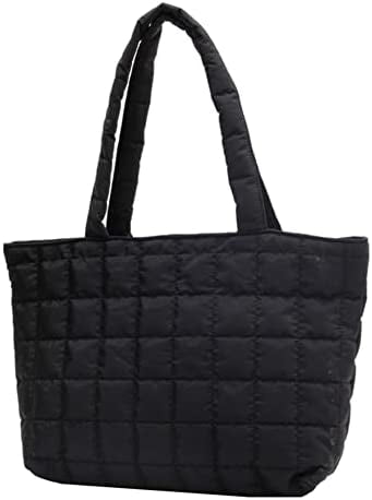 CoCopeaunt Puffy Tote Bag for Women Quilted Puffer Handbag Lightweight  Winter Down Cotton Padded Shoulder Bag Down Padding