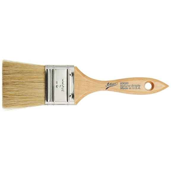 Ateco 60020 Pastry Brush, 2-Inch Wide Head with Natural White Boar Bristles, Stainless Steel Ferrule & Wood Handle
