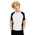 thumbnail image 5 of WENXIAOO T-Shirts à Manches Courtes pour Garçons, T-Shirts d'Été pour Enfants à Col Rond, T-Shirts Basiques, Hauts Décontractés, T-Shirts à Blocs de Couleur Tendance, 5 of 5