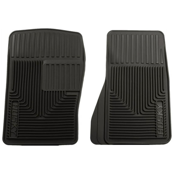 Husky Liner Floor Mat 51071 Heavy Duty Floor Mats; Direct-Fit; Diamond Tread With Thick Drivers Heel Pad; Black; Rubber; 2 Piece