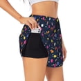 thumbnail image 2 of Disketp Colored Balloons Print Women's Shorts Workout Shorts for Athletic Gym Running Shorts with Phone Pockets Small, 2 of 8