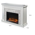 thumbnail image 4 of Benjara Electric Fireplace with Mirror Panel Framing and Stones Inlay- Silver, 4 of 7