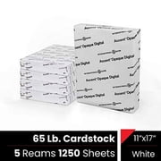 Accent Opaque 65 lbs. Digital Smooth Cover 11 x 17 White 1250/Case 18857-0