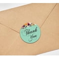 thumbnail image 3 of Darling Souvenir 45 Pcs Sea Green Round Floral Thank You Stickers DIY Envelope Seals-1.6 Inches, 3 of 4