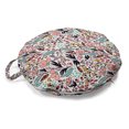 thumbnail image 1 of Wildflower Round Floor Cushion with Handle, Colorful Romantic Spring Buds Flowers and Leaves Repetition, Decorative Pillow for Living Room & Dorms, 18" Round, Blush Salmon, by Ambesonne, 1 of 4