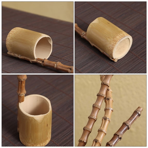 PBPBOX 1Pc Bamboo Wine Ladle Natural Handmade Long Handle Spoon Kitchen Gadget Khaki