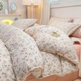 thumbnail image 1 of INS Girls Cherry Bedding Set Soft Washed Cotton Bed Sheet Queen King Size Simple Quilt Cover Pillowcase Bed Linens, 1 of 7