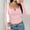 #0324-Pink, variant on Women's Ribbed Tops V Neck Long Sleeve Button Placket Fitted Tops Chic Soft Stretchy T-Shirts Gift