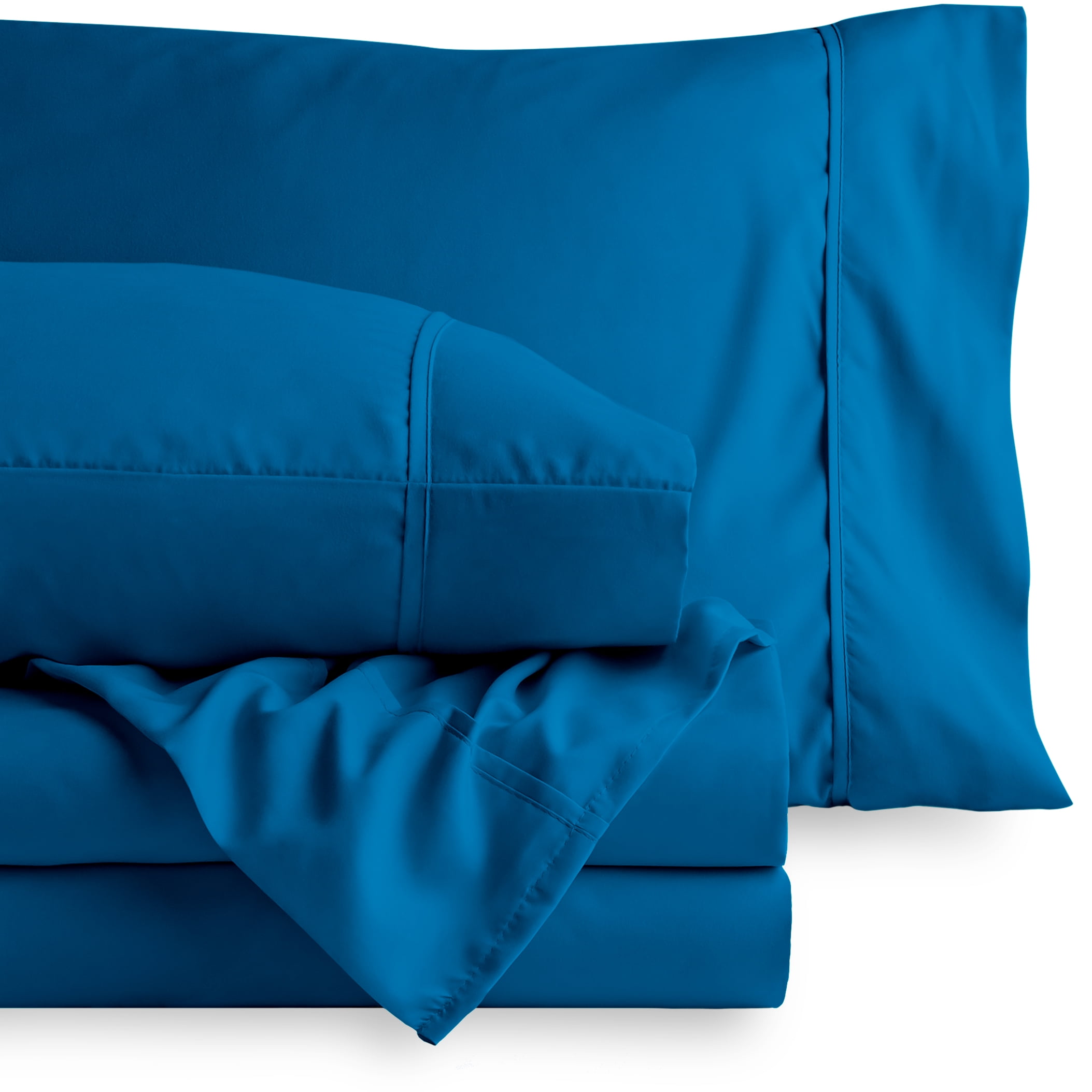 Medium Blue Microfiber Sheet Set 