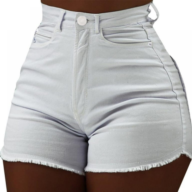 Women's Casual Denim Shorts, Plus Inseam Butt Lifting Stretch