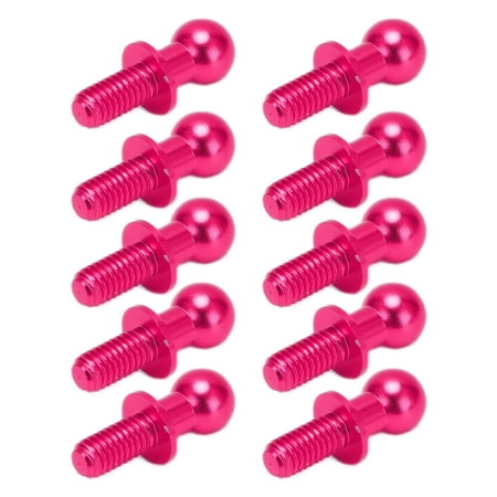 

Metal Ball Head Screw Link Rod 10pcs Ball Head Screw Link Rod End Aluminum Alloy For RC Car For TT01 TT02 Pink