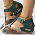 thumbnail image 2 of Mostsola Womens Sandals Closed Toe Crisscross Strappy Fisherman Wedge Sandals Comfort Walking Shoes, 2 of 7