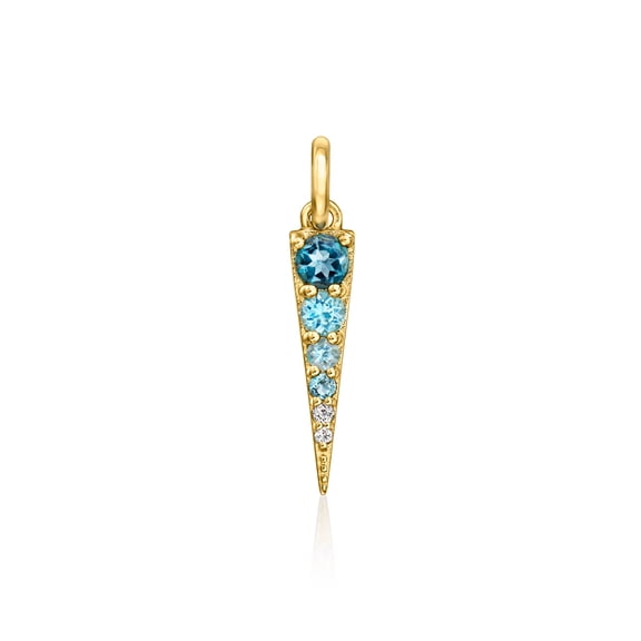 Pure Collection by Ross-Simons 0.25 ct. t.w. White and Tonal Blue Topaz Geometric Charm in 14kt Yellow Gold, Women's, Adult