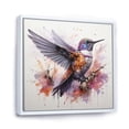 thumbnail image 2 of Designart "Purple Beauty of Hummingbird" Animals Framed Wall Art - Traditional Purple Hummingbird Entryway Framed Wall Art Print, 2 of 6