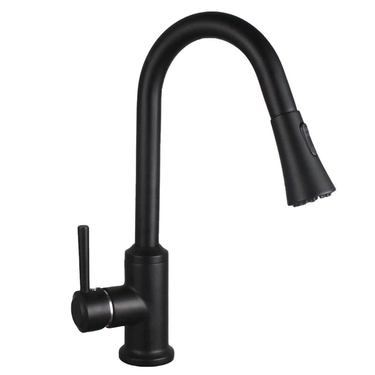 Strictly Sinks Traditional Pull Down Kitchen Faucet Matte Black with 360° Swivelling Spout