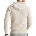 thumbnail image 4 of Sweat à Capuche pour Hommes Manches Longues Tricoté Uni Pull-Over, 4 of 4