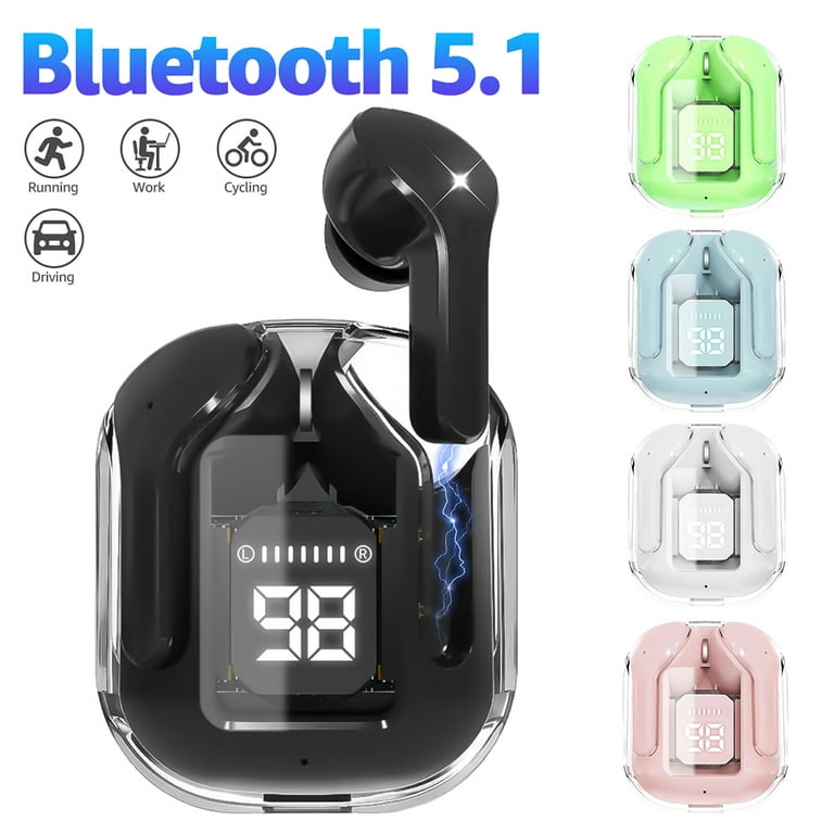 Bluetooth Headphones with Wireless Charging Case Bluetooth5.1 True Wireless Earbuds IPX7 Waterproof Stereo Earphones in Ear with Mic True Wireless