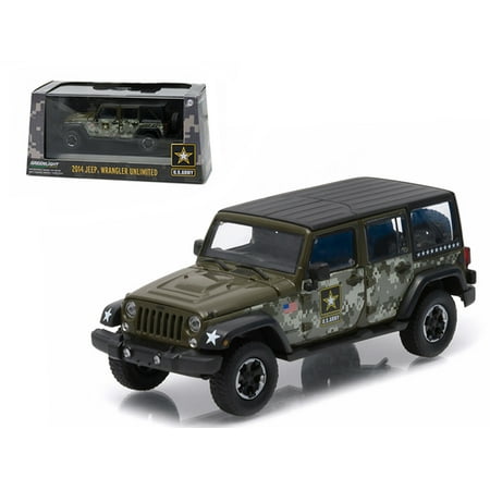 2014 Jeep Wrangler Unlimited U.S. Army Hard Top Dark Green With Display Showcase 1/43 Diecast Model Car by