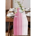 thumbnail image 4 of Pink White Ombre Table Runner Cotton Linen 36 Inch Holiday Dresser Scarves, Romantic Funny Abstract Striped Lines Tablerunner for Kitchen Coffee Dining Bedroom Dinner Scarf Décor 13''x36'', 4 of 9