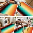 thumbnail image 5 of Orange Black Teal Ombre Area Rugs 2.7'x5', Washable Small Throw Rugs for Kitchen Bedroom, Contemporary Gradient Abstract Indoor Outdoor Rug Non-Slip Low Pile Carpet Runner Reversible Floor Mats, 5 of 8