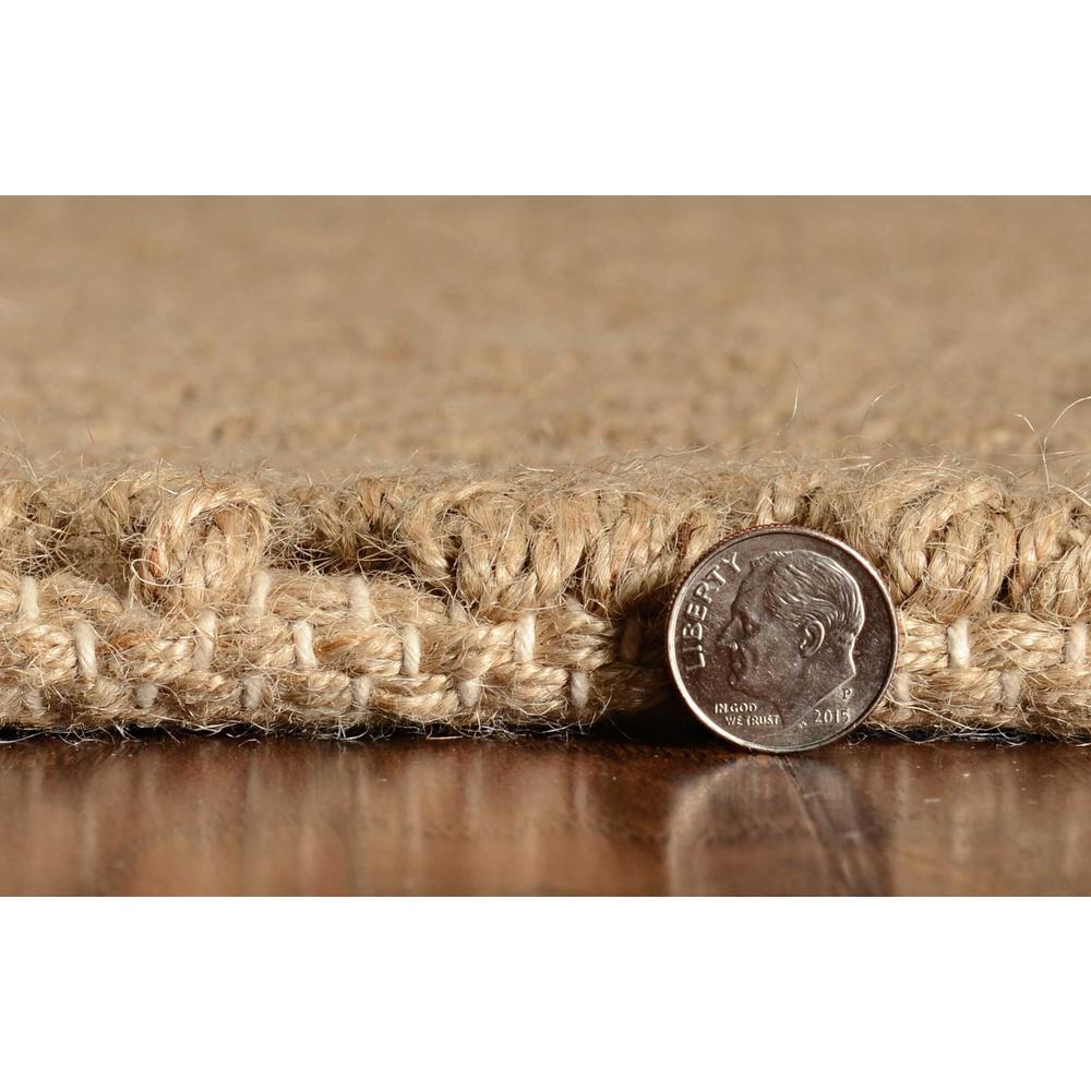 8' Natural Beige Hand Woven Herringbone Jute Indoor Runner Rug